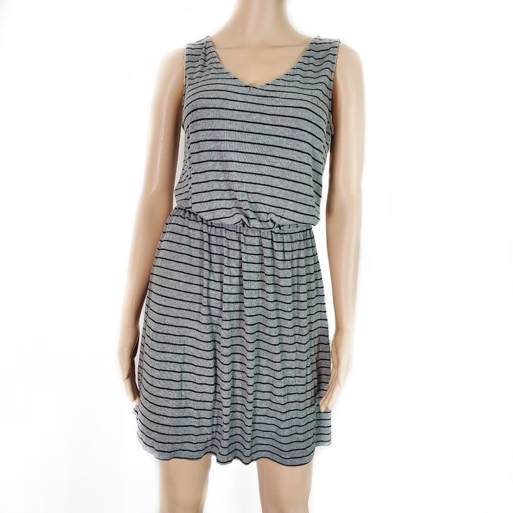 Merona | Gray Striped Tie Waist Dress